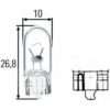 Лампа автомобильная Hella, W1.2W, 24 В, 1.2 Вт, 8GP 002 095-241