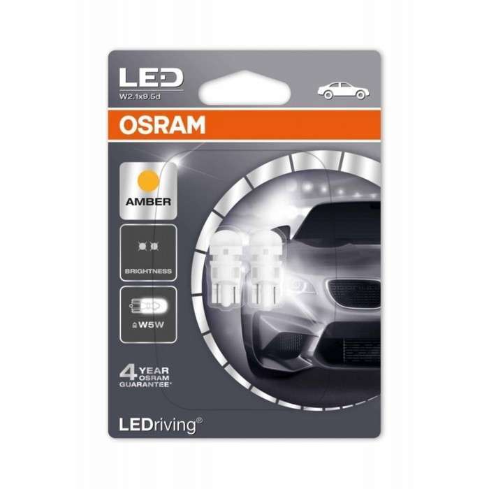 Лампа светодиодная OSRAM 12 В, W5W, 1,0 Вт, Amber LEDriving standart, набор 2 шт Лампа светодиодная OSRAM 12 В, W5W, 1,0 Вт, Amber LEDriving standart, набор 2 шт