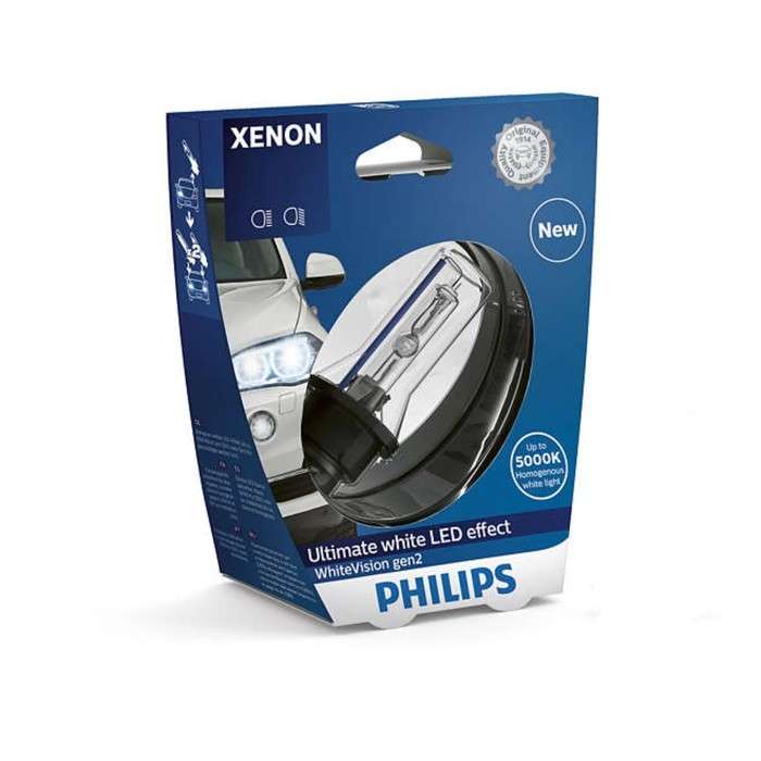 Лампа ксеноновая PHILIPS WhiteVision D1S, 5000K, 35 Вт, 85415WHV2S1 — изображение 2